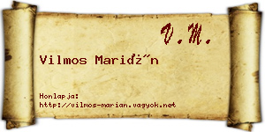 Vilmos Marián névjegykártya